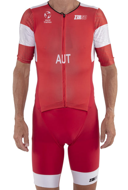 Z3R0D Triathlon Wettkampfanzug kurzarm Herren Team Austria (nur für EM/WM Starter)
